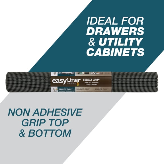 EasyLiner Select Grip Shelf Liner, Dark Gray, 20 in. x 6 ft. Roll