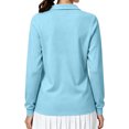 thumbnail image 3 of Hearthz Polo Shirts Women 3 Button Womens Long Sleeve Shirt Relaxed Fit Solid Color T Shirts for Women Uniform Tops Light Blue XXXL, 3 of 5