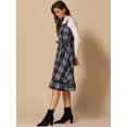 thumbnail image 4 of DARING DIVA Women's Ruffled Sleeveless Tie Waist A Line Plaid Dress XS Black White, 4 of 5