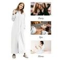 thumbnail image 6 of LOFIR Womens Zipper Front Robe, Long Plush Hooded Fleece Soft Bathrobes for Women Housecoat Sleepwear Pajamas (S/M, White), 6 of 7
