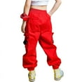 thumbnail image 4 of Rolanko Girls Cargo Pants for Kids Loose Streetwear Hip Hop Dance, 4 of 6