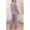 thumbnail image 3 of Daystry Womens Plus Size Pajama Sets 2 Piece Fall Winter Long Sleeve Tops Pants with Pockets for Lounge Sleepwear, 3 of 6