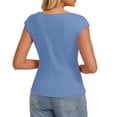 thumbnail image 6 of Lumtrix Womens 2026 Summer Cap Sleeve Tops Dressy Casual Crew Neck Peplum Shirts Trendy Slim Fit Blouses Blue S, 6 of 6