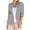 Gray, variant on Women Linen Blazer 3/4 Sleeve Turn Down Collar Casual Loose Work Jacket Plus Size Office Cardigan, Wine M