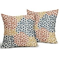 thumbnail image 2 of Blue Orange Yellow Pillow Covers 18x18 Set of 2 Fall Colored Art Dot Decorative Throw Pillows Trendy Print Outdoor Pillowcase Holiday Seasonal Cushion Cover Linen Pillow Case Decor for Sofa Couch Bed, 2 of 6