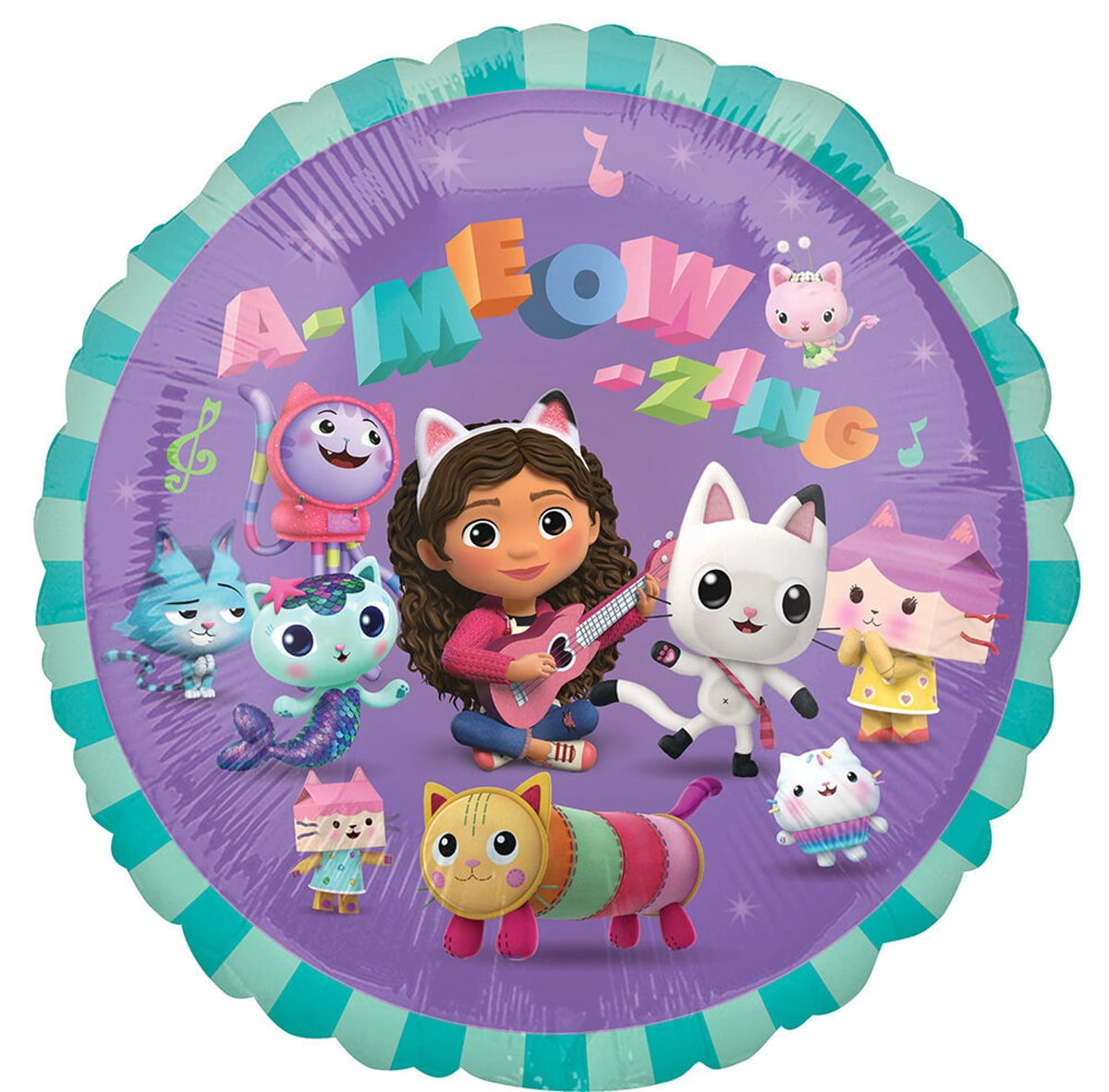 Anagram Gabby's Dollhouse 2nd Birthday Party Supplies and Cats Balloon Bouquet Decorations