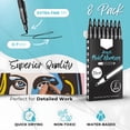 thumbnail image 6 of CCOCC Black Acrylic Paint Pens | 8-Pack | Extra Fine 0.7mm Tip | Premium Paint Markers, 6 of 8