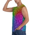 thumbnail image 3 of Goofa Colorful Glitter Printed Men's Sleeveless T-Shirt - Athletic Gym Workout Tank Top for Men - Moisture-Wicking, UPF 30+ Quick-Dry Muscle Tee-Large, 3 of 8