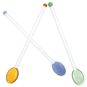 Eease 18pcs Glass Swizzle Sticks for Cocktails and Coffee (Assorted Colors)