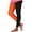 Orange, variant on Ghalytn Women's High Waist Orange-Black Split Color Stretch Leggings, Halloween Costume Skinny Pants