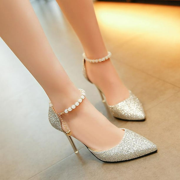 High Quality SO beautiful high heels ladies heels ladys heels for womens shoes heels girls shoes black Gold silver 38 Gift Of K 40 Gold 8cm Walmart