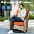 thumbnail image 5 of Vcatnet 5 Pieces Outdoor Patio Furniture All Weather Wicker High-Back Conversation Set with Rocking Swivel Chairs and Solar Lamp Coffee Table,Orange Red, 5 of 9