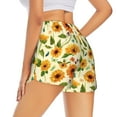 thumbnail image 3 of Xecao's Sunflowers And Butterflies for a double-layer running short for women, perfect for gym, tennis, and more, featuring a convenient pocket., 3 of 9