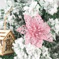 thumbnail image 3 of 5 piezas de flores navideñas con purpurina artificial, flores de Pascua, adornos para árbol de Navidad, guirnaldas DIY, decoraciones para el hogar, bodas, fiestas, regalo, 3 of 5