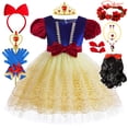 thumbnail image 2 of Disfraz de Blancanieves para niños, disfraz de princesa para Halloween, película, ropa de fiesta de cumpleaños, juego de rol para niñas, vestido con lazo Fivean unisex, 2 of 2