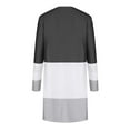 thumbnail image 7 of Fesfesfes Loose Cardigan Ladies Paneled Contrast Striped Pocket Cardigan Long Jacket On Sale, 7 of 7