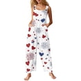 thumbnail image 2 of Iaqnaocc 4th of July Jumpsuits for Women Independence Day American Flag Stars Sleeveless Jumpsuits Rompers Loose Fit Adjustable Strap Jumpsuits 1776-2026 Trendy Wide Leg Jumpers Blue S, 2 of 5