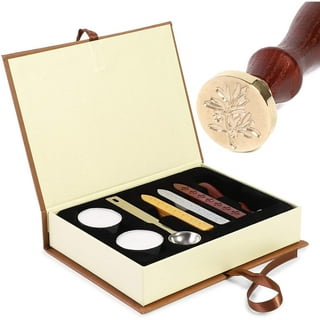 Hoppler Wax Seal Kit Having 6 Pcs Wax Seal Stamp Heads, 1 PC Wood Handle Perfect Wax Stamp Seal Kit for Letter Sealing with Different Patterns for