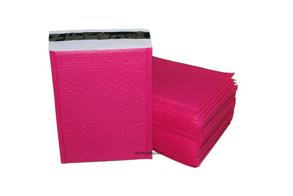 000 PINK Poly Bubble Mailers Envelopes Bags 4" x 8" Extra Wide Bag 25