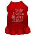 thumbnail image 1 of Mirage Pet  Yes I Want to Build A Snowman Rhinestone Dog Dress, Red - Extra Small 8, 1 of 1