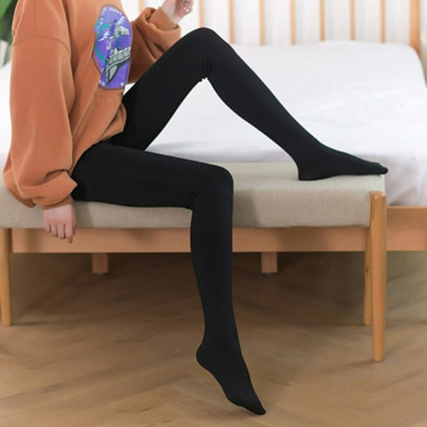 Solid Elastic Slim Tights, High Waist Trample Feet Tights, Women's  Stockings & Hosiery