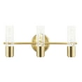 thumbnail image 2 of JONATHAN Y Bolha 18" 3-Light Minimalist Modern Bubble Acrylic/Iron Integrated LED Vanity Light, Brass Gold, 2 of 9