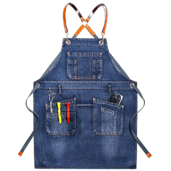 75 for CM Long The Cowboy Chef Apron Adjustable Barista Apron with Pockets Kitchen Cooking Baking Aprons