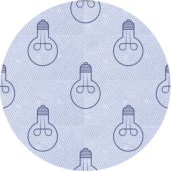Ahgly Company Indoor Round Patterned Denim Blue Area Rugs, 3' Round