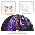 thumbnail image 4 of Yiaed Purple Plant White Tiger Print Christmas Tree Skirt , Tree SkirtsTree Mat for Christmas Winter Holiday Indoor Decorations-30", 4 of 7