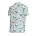 thumbnail image 2 of Balery Spaceship Printed Men’s Short Sleeve Polo Shirt, Midweight Men's Shirt,Golf Polo shirts -4X-Large, 2 of 9