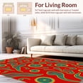 thumbnail image 2 of ODIKA 8'x8' Machine Washable Non-Slip Area Rug, Interlocking Wave Design with Artistic Sun Motifs High Traffic Rug, Red, 392652, 2 of 5