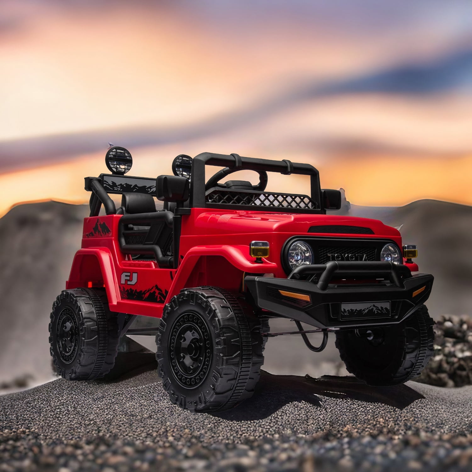 CIPACHO Licensed TOYOTA FJ Cruiser 12 V Powered Ride On Car 2.4G with Parents Remote Control, Electric Car for Kids, Red CIPACHO Licensed TOYOTA FJ Cruiser 12 V Powered Ride On Car 2.4G with Parents Remote Control, Electric Car for Kids, Red