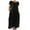 Black, variant on Jamsmile Women Dress Ladies Summer Comfortable Solid Color Short Sleeve Cotton Long Dresses Vintage Loose Sundress Tshirt Dress