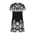 thumbnail image 2 of Women's Casual A-Line Dresses with Pockets Summer Floral Tshirt Dress Short Sleeve Mini Dress Flowy Sundresses, Limited Time Under 10 Dollars SA-456, 2 of 5
