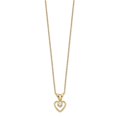 thumbnail image 2 of Auriga Fine Jewelry 10K Yellow Gold 3 mm White Zircon Heart Birthstone Necklace 15" for Women, 2 of 5