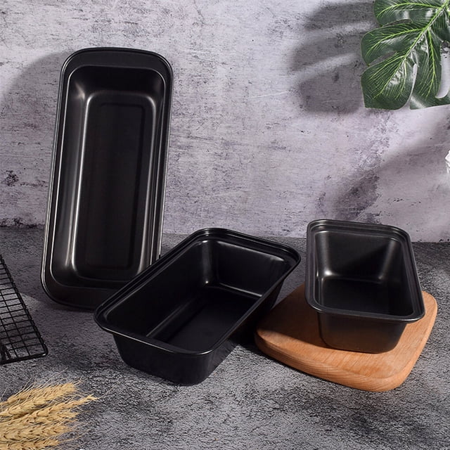 Rectangular Toast Loaf Mold High Temperature Resistant Bread Baking Tray DIY Cheese Making Moulds Kitchen Supplies Baking Tool Small, Black