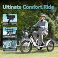 thumbnail image 4 of VIVI Electric Tricycle, Peak 750W Brushless Motor Folding Trike Ebike for adults, 20" Aluminum Folding  Electric Trike, 48V 499Wh Removable Battery, Max  15.5MPH, SGS Certified  to  UL2849, 4 of 11