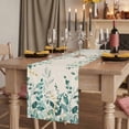 thumbnail image 2 of Table Runners 72 Inches Long Dress Scarves, Teal Green Eucalyptus Farmhouse Kitchen/Dining Table Runner, Coffee Tablerunners, Farmhouse Weeping Leaves Linen 16x72 Inch, 2 of 9