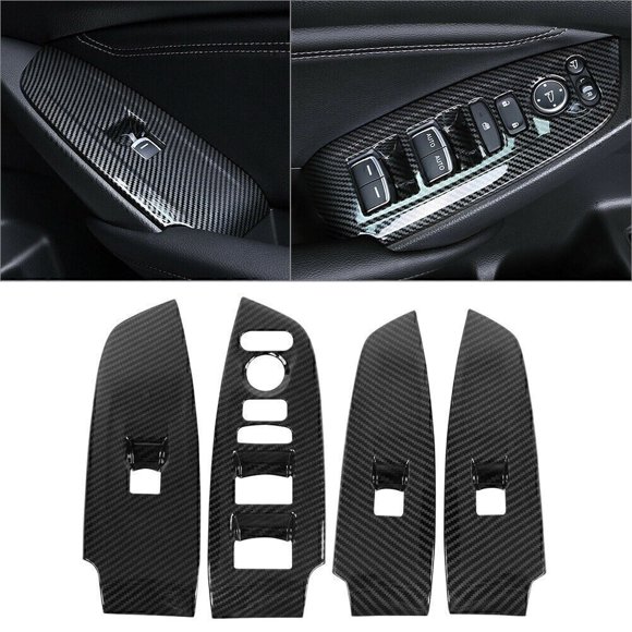 for Honda for Accord 2018 - 2021 Carbon Fiber Interior Window Switch Panel Cover Trim -