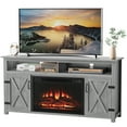 thumbnail image 7 of Homall Fireplace TV Stand in Wood Gray - Adjustable Shelves & Large Storage Entertainment Center, 7 of 7