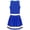 Blue, variant on iEFiEL Kids Girls Patchwork Style Cheer Leading Dance Costume Uniform V Neck Crop Top with Pleated Skirt Outfit