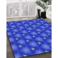thumbnail image 3 of Ahgly Company Machine Washable Indoor Square Transitional Blue Ribbon Blue Area Rugs, 6' Square, 3 of 7