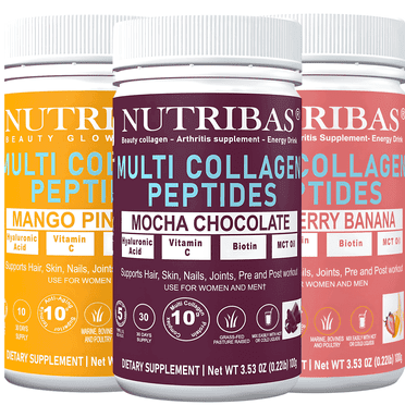 NUTRIBAS Multi Collagen Peptides  Enriched Variety Pack, 30 servings
