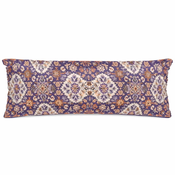 Purple Boho Pillow Cases Body Size, Smooth Satin Pillowcase for Hair and Skin, Country Retro Tribal Southwest Pattern Decorative Cooling Bed Pillow Covers with Zipper, 20x54 Inches