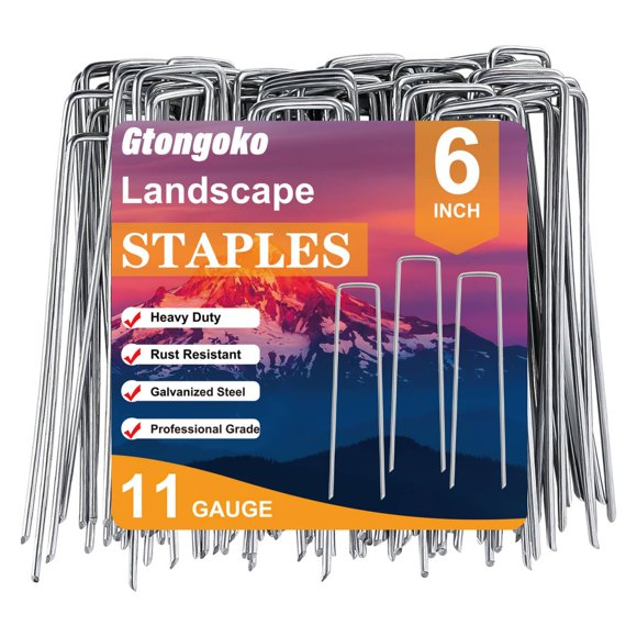 Grapas galvanizadas para paisajismo Gtongoko, paquete de 120 unidades, 15 cm, calibre 11