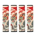 thumbnail image 5 of Chririnla Car Seat Belt Pads Soft Comfortable Polyester Fabric, Compatible with, Suitable for Truck, Red Dragon Wave Print, 5 of 8