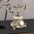 thumbnail image 4 of Antique Brass Handset Phone Handheld Telephone Rotary Dial Vintage Home Decor, 4 of 13