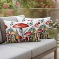 thumbnail image 4 of Red Mushrooms Pillow Covers 2 Pack Watercolor Spring Yellow Mushroom Fern Plant Butterfly Pillowcase Waterproof Outdoor Throw Pillow Cover for Patio Balcony Rectangular Cushion 20”x12”, 4 of 9