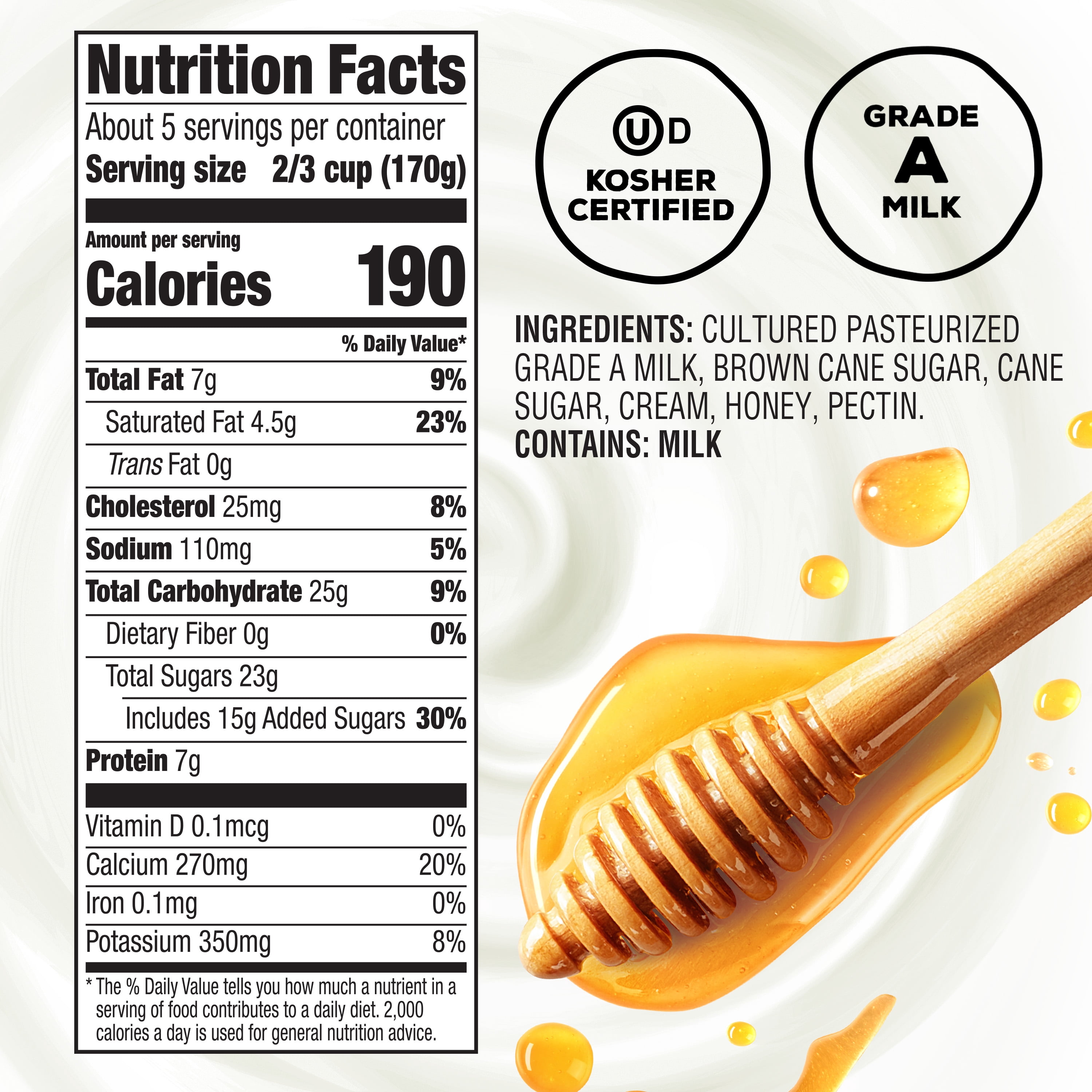 The Greek Gods Greek Style Yogurt, Probiotic Yogurt, Honey, 32 oz