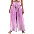 thumbnail image 2 of WXLWZYWL Plus Size Wide Leg Pants for Women Striped High Waisted Baggy Drawstring Lightweight Loose Fit Flare Leggings Sweatpants, 2 of 5